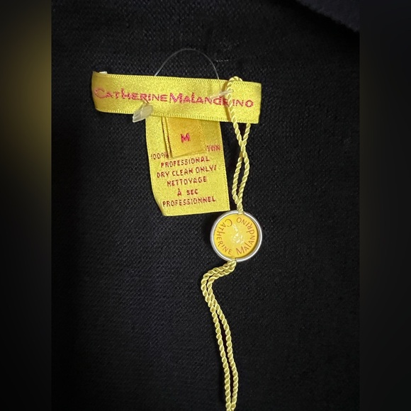 Catherine Malandrino Black Open Front Cotton Cardigan Size M - Picture 3 of 6